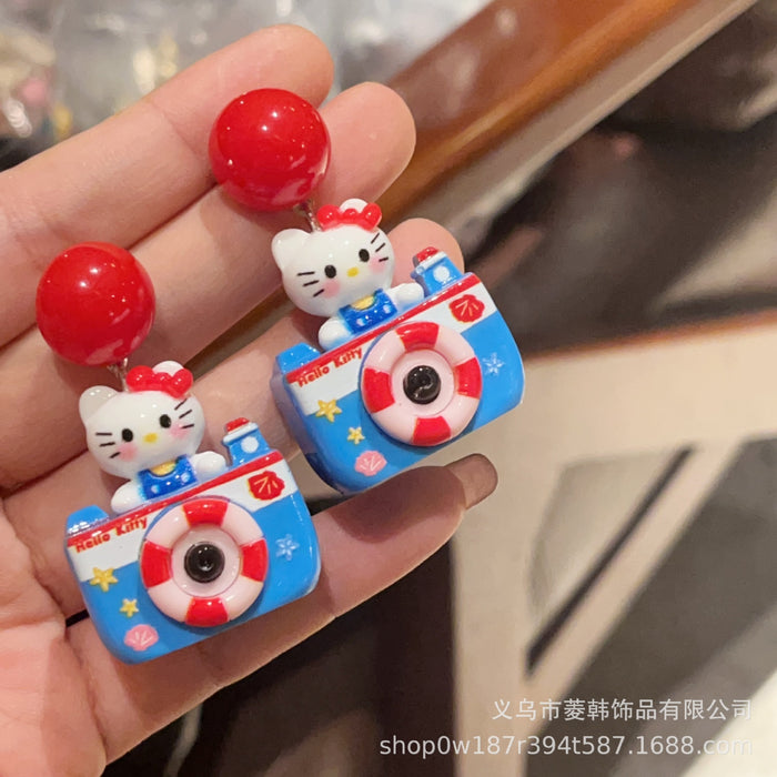 Wholesale Fashion earrings cute cat cartoon earrings 925 silver needle