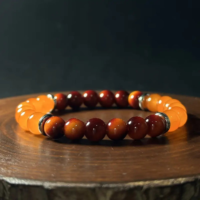 Wholesale wealth bracelet imitation tiger eye stone yellow jade elastic rope
