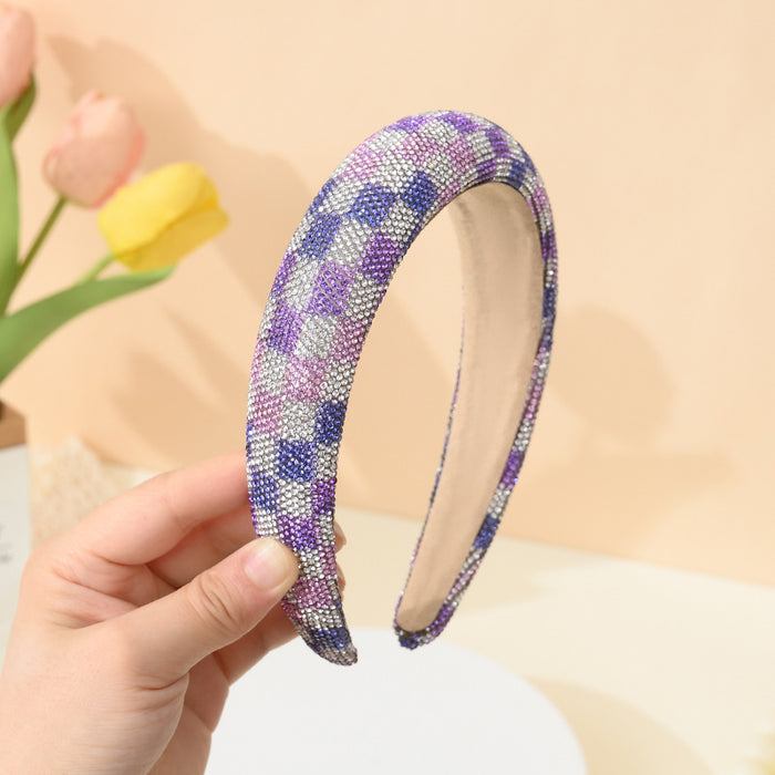 Wholesale Grid Water Diamond Hair Hoop JDC-HD-Mengm003