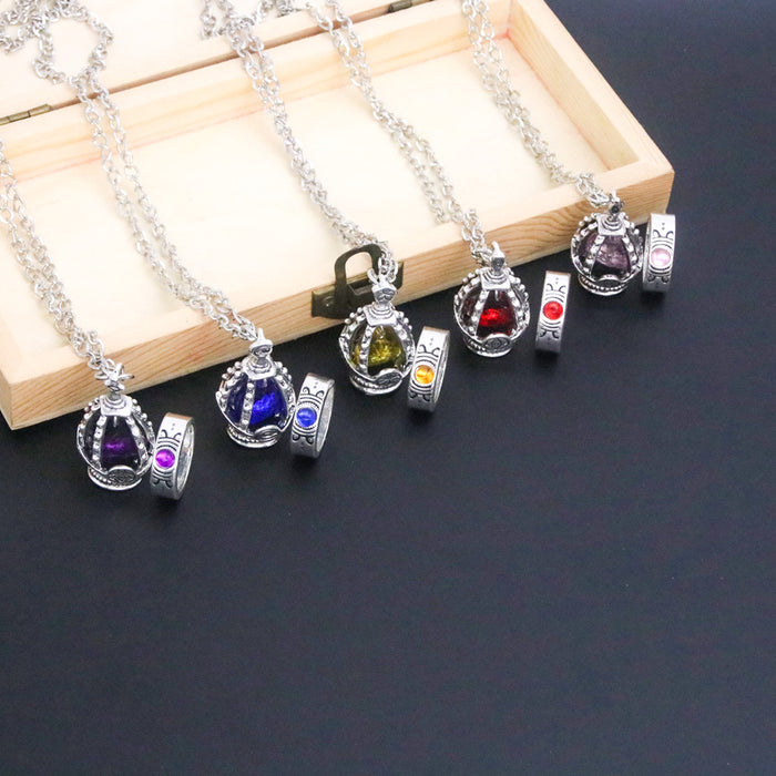 Wholesale Cartoon Gemstone Necklace Ring Set JDC-NE-YouM012