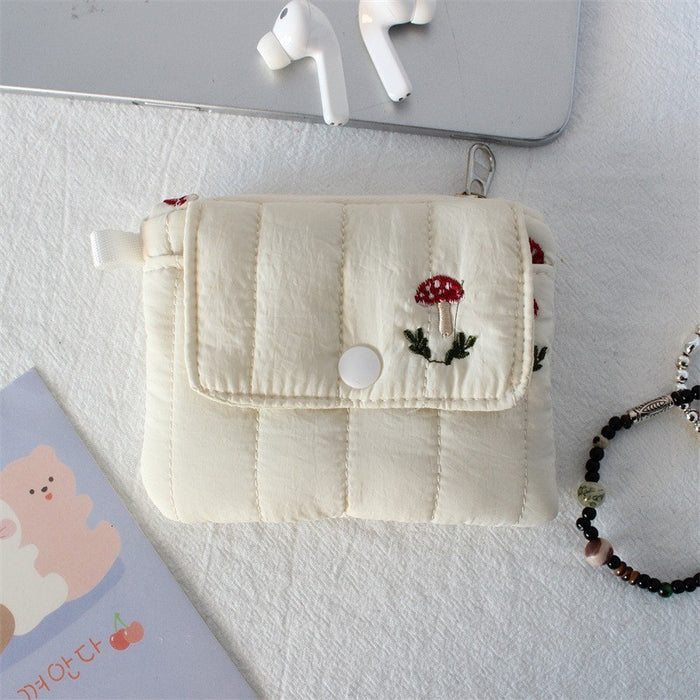 Wholesale Quilted Diamond Pleated Polyester Coin Purse Sweet Pink Multi Functional Card Holder Home Storage