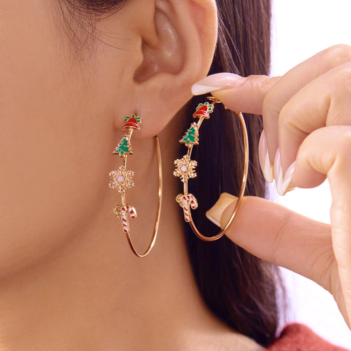 Wholesale Christmas earrings Christmas tree snowflake snowman cowboy boots bell tassel pendant earrings earrings