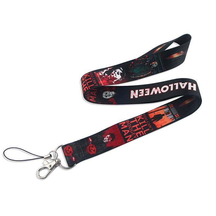 Wholesale Horror and thriller themed long phone lanyard with chest strap