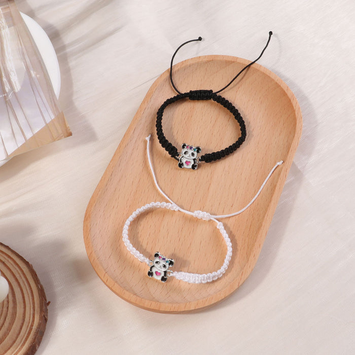 Wholesale Black and white hand woven bracelet bracelet Brave hand woven rope bracelet