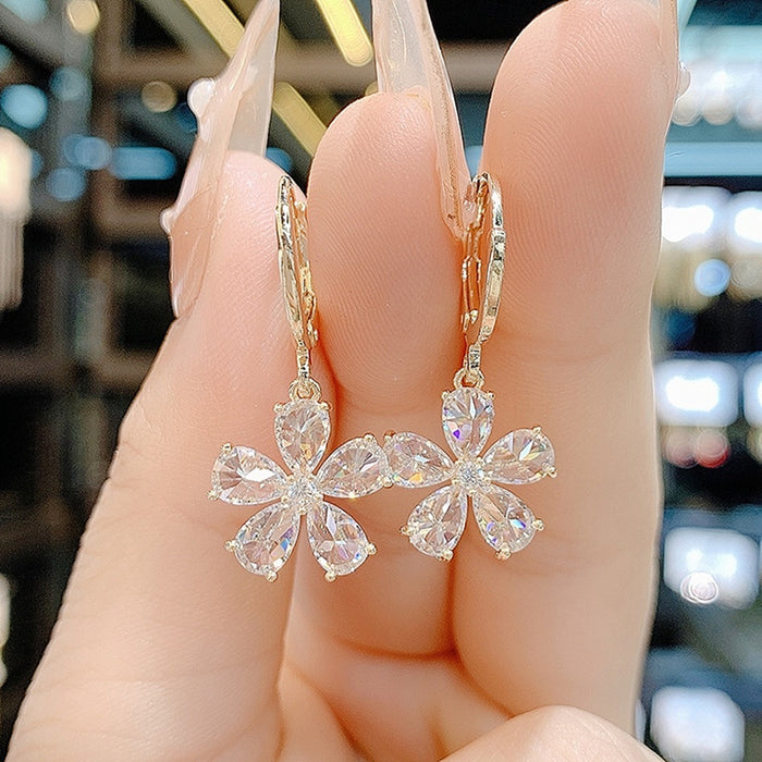 Wholesale Earrings Artificial Crystal Small Fresh Flowers JDC-ES-FanMeng006