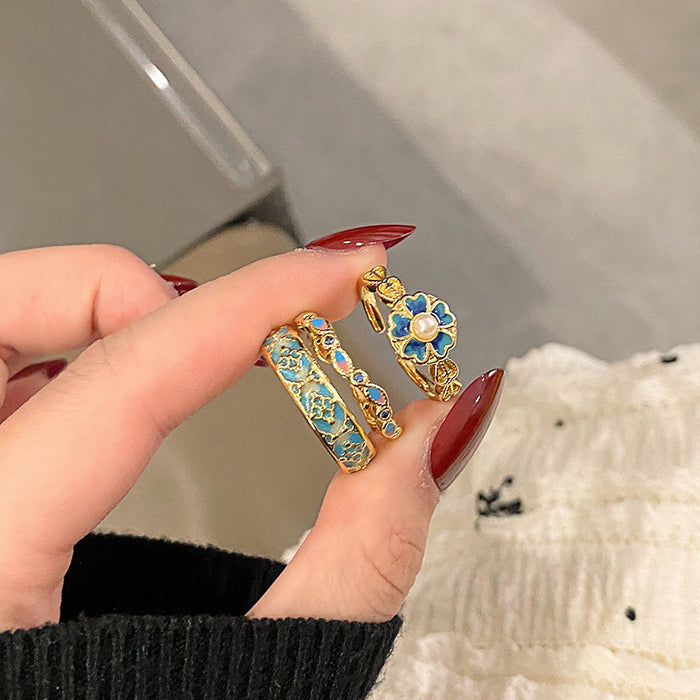 Wholesale Retro gradient open ring, unique personality, index finger ring, niche layered ring