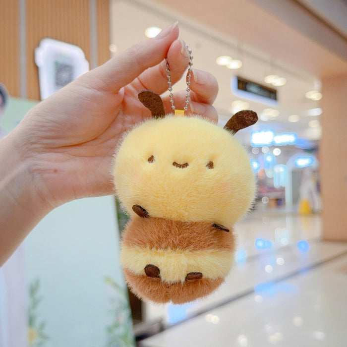 Wholesale cute little bee plush doll key chain