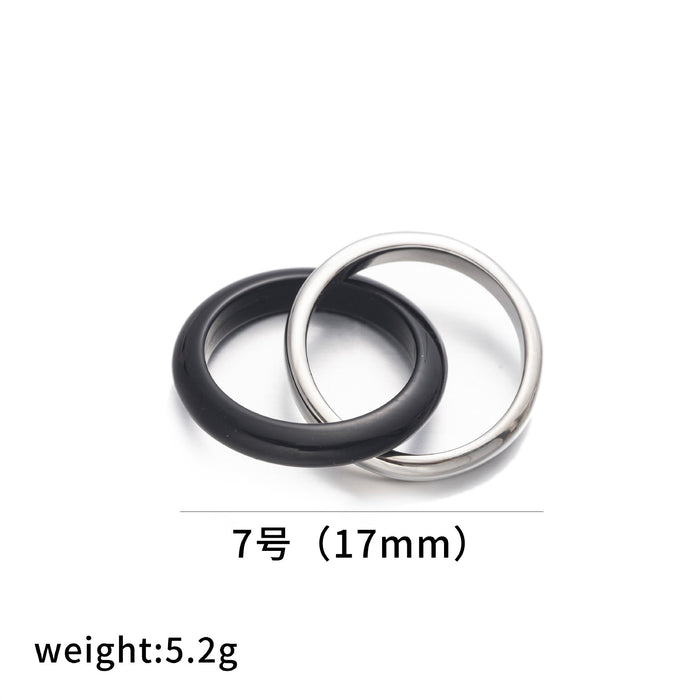 Wholesale Vintage brass gold-plated zircon agate titanium steel ring fashionable autumn and winter