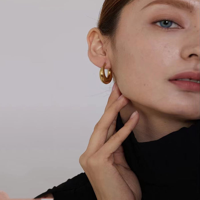 Wholesale Women's  Stainless Steel gold Plated Earrings