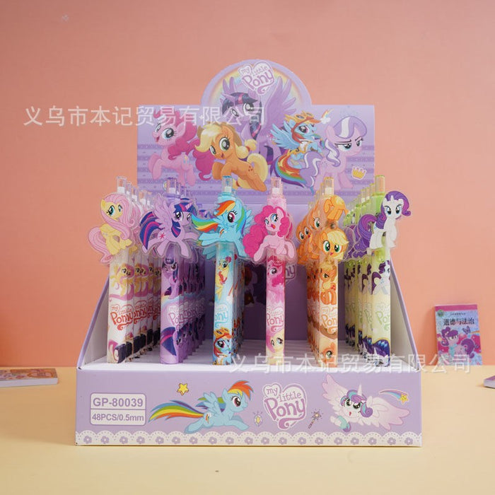 Wholesale 48pcs Cartoon-printed acrylic student push-button pen