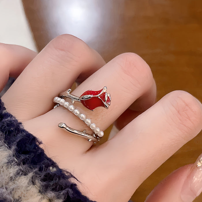 Wholesale Full diamond zircon high-end butterfly heart opening ring, niche design, personality