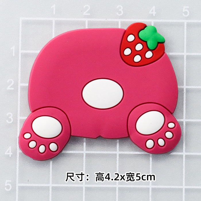 Wholesale 5pcs Cartoon bear soft rubber accessories cream rubber mobile phone case hole shoes hair accessories material bag