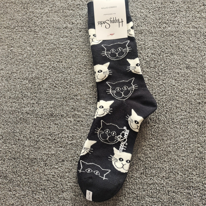 Wholesale Mid-tube Socks Animal Cat All-match Women's Socks JDC-SK-Bingao005