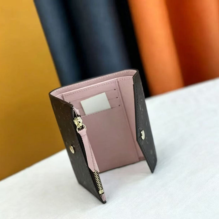 Wholesale Classic Plaid Genuine Leather Short Tri-Fold Wallet Fashion Accessory for Women Boutique