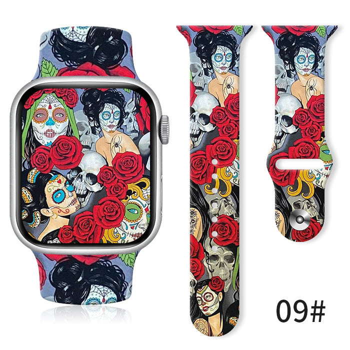 Wholesale Printed Silicone Watch Strap Wristband JDC-WD-NuoQi043