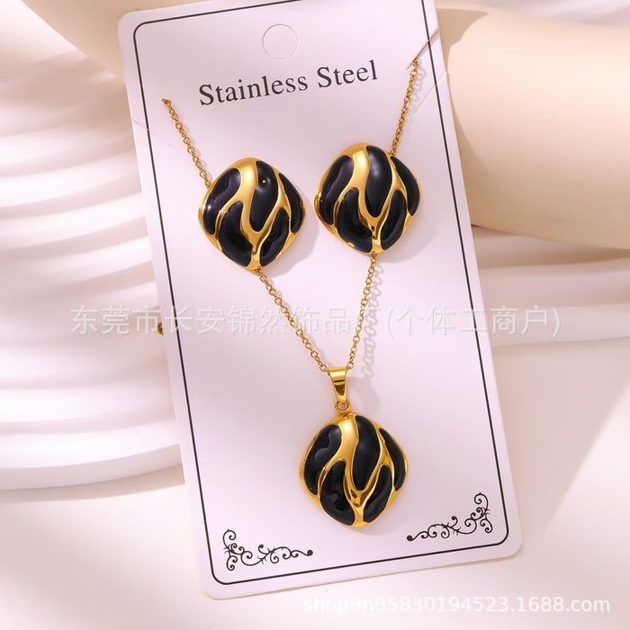 Wholesale 304 Stainless Steel Vacuum Plated Earrings and Necklace Set