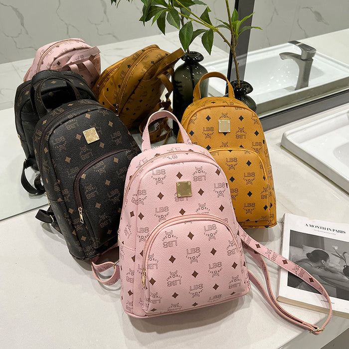 Wholesale PU Flower Material Large Capacity Women's Backpack JDC-BP-Shic009