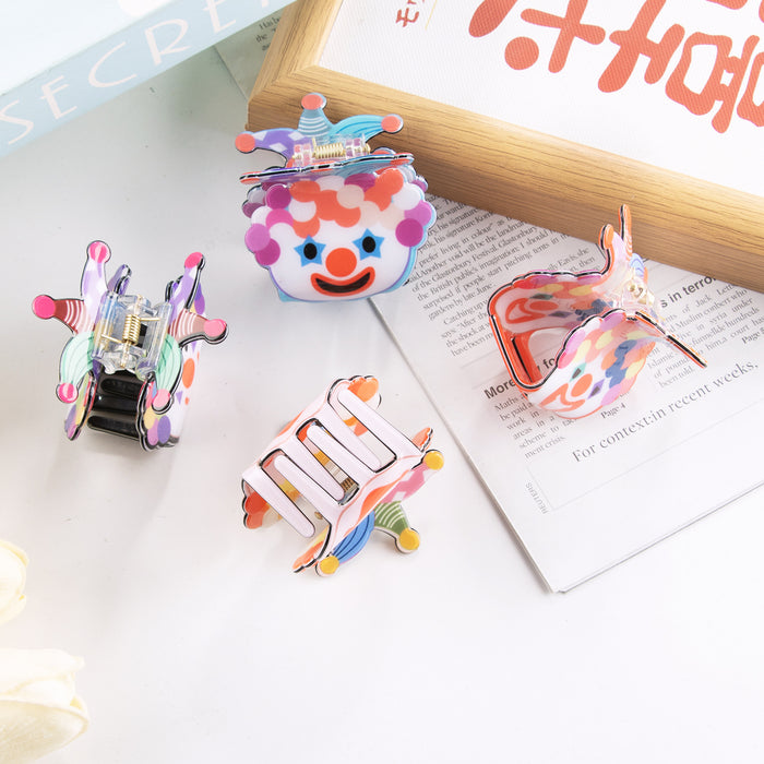 Wholesale Cartoon Clown Color Series Hair Clip Back Head Headwear Cute Hair Clip Grab Clip