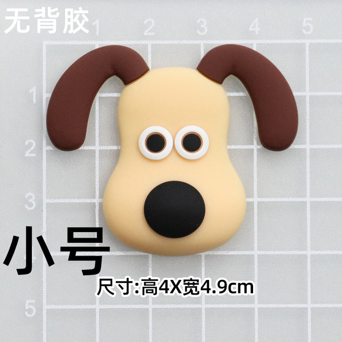Wholesale 5pcs Cartoon Soft Rubber  Accessories Mobile Phone Shell Patch Hole Shoes Mouthwash Cup Three-dimensional Sticker  Puppy