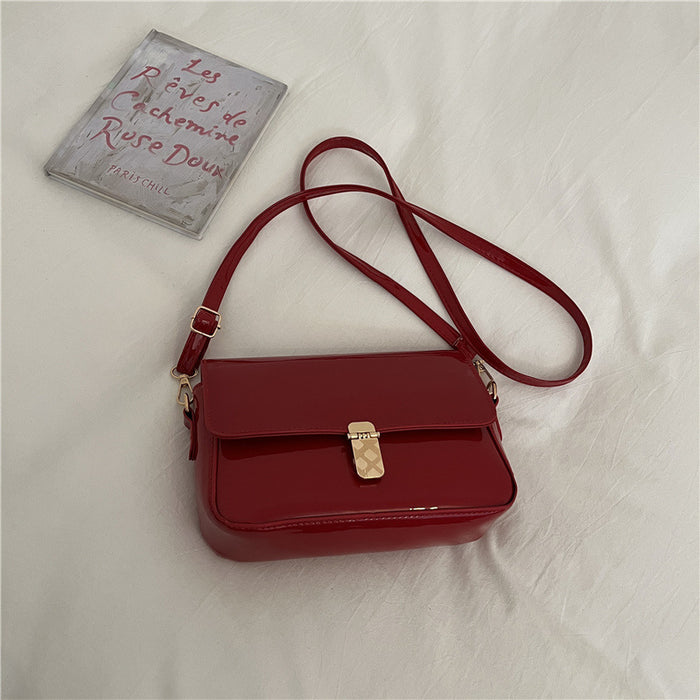 Wholesale Urban Simple Red PU Leather Handbag - Chic Shoulder Bag