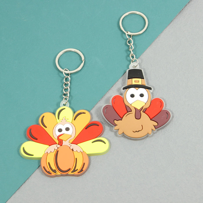 Wholesale 5pcs Easter Turkey Doll Silicone Keychain JDC-KC-ShengH005