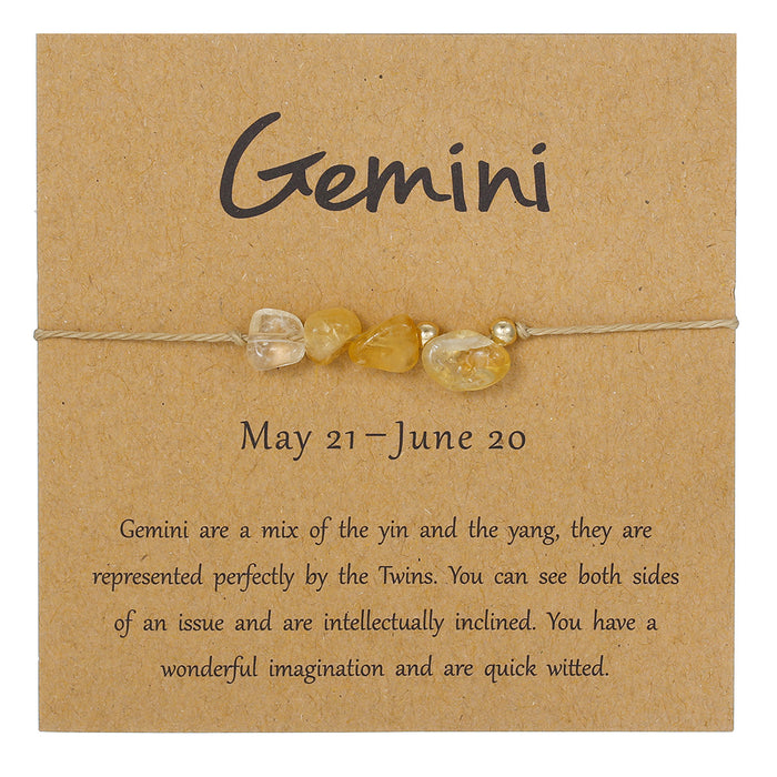 Wholesale Natural Stone 12 Zodiac Handmade Beaded Bracelet Friendship Jewelry Gift For Everyday Wear