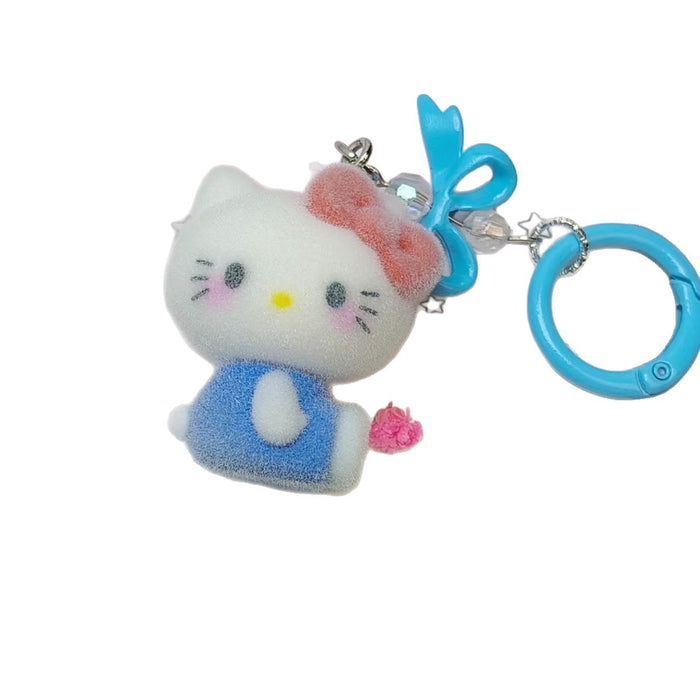 Wholesale flocked cute doll keychain