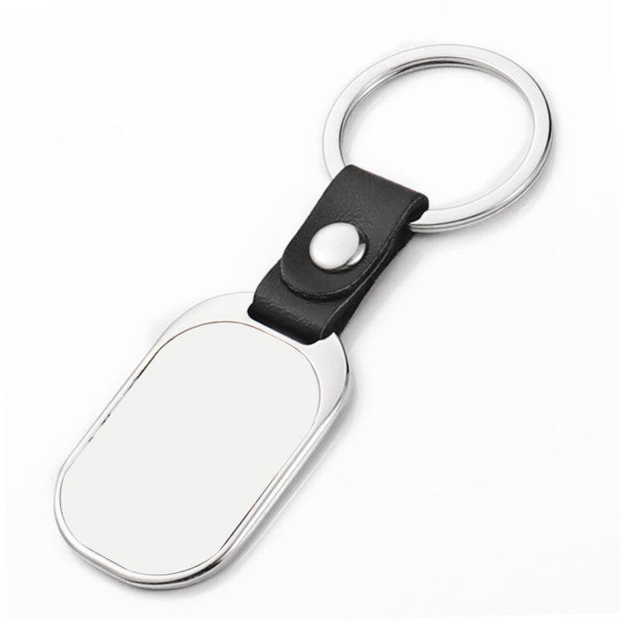 Wholesale Blank aluminum heat transfer photo keychain pendant leather color printing