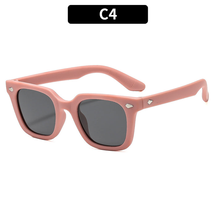 Wholesale Children' s Square Silicone Sunglasses UV400 Trendy Outdoor Fashion Accessory
