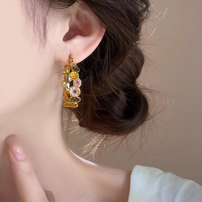 Wholesale Unique light luxury high-end ring ear buckle earrings