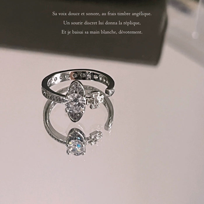 Wholesale Diamond studded ring with high-end feel, zircon opening adjustable ring