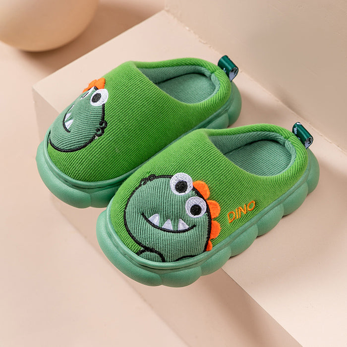 Wholesale Children' s cotton slippers autumn and winter medium and large children' s cute cartoon children' s slippers home indoor plush slippers