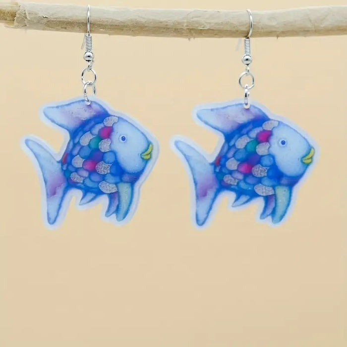 Wholesale Mermaid Cartoon Animal Ocean Series Acrylic Earrings JDC-ES-WenT021