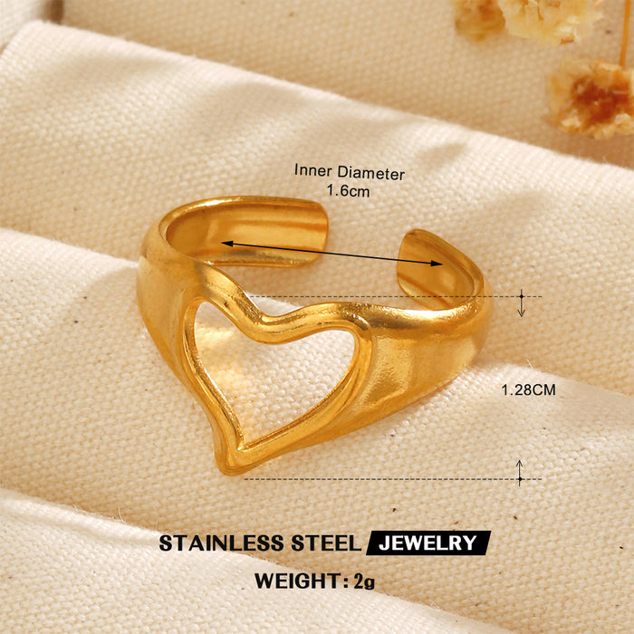 Wholesale Women's Adjustable rings Heart-Shaped Stainless steel rings