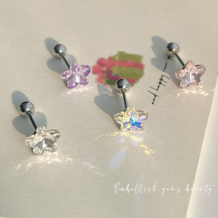 Wholesale Ultra sparkling zircon stud earrings with ear holes for high-end ear decoration