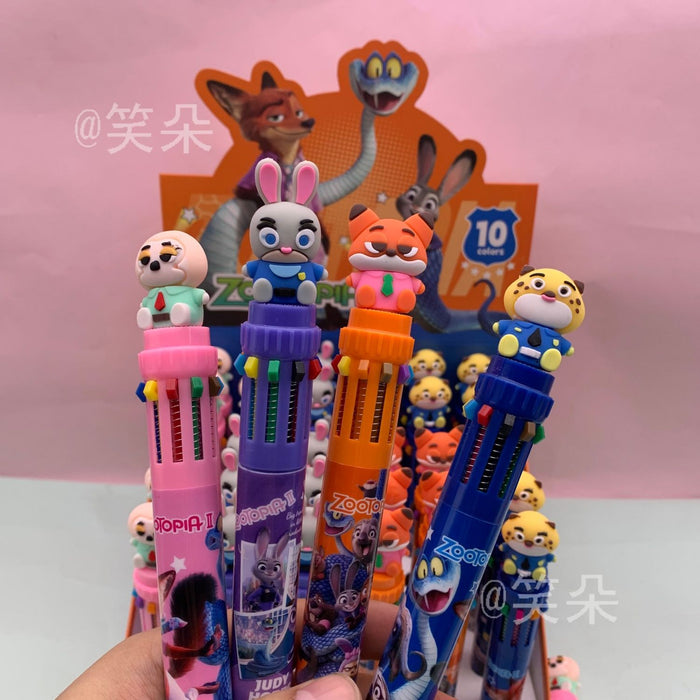 Wholesale Cute Cartoon 10-Color Clickable Ballpoint Pen