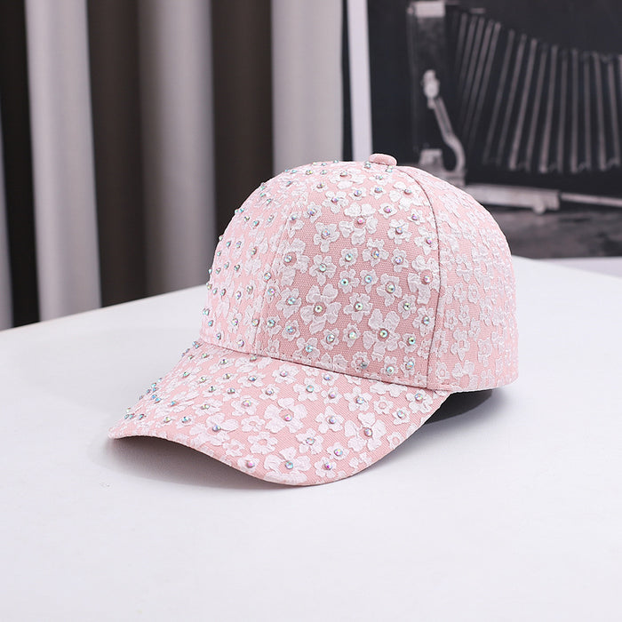 Wholesale Bubble print color diamond baseball cap, fashionable and versatile duckbill cap, outdoor sun protection and sunshade cap