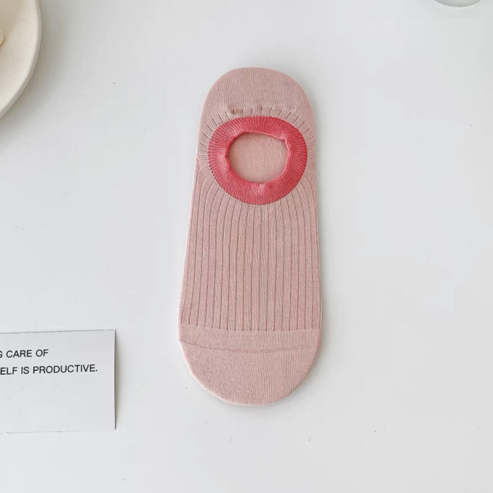 Wholesale Cotton socks, color blocked boat socks, sweat wicking, breathable, anti slip, non shedding, invisible heel