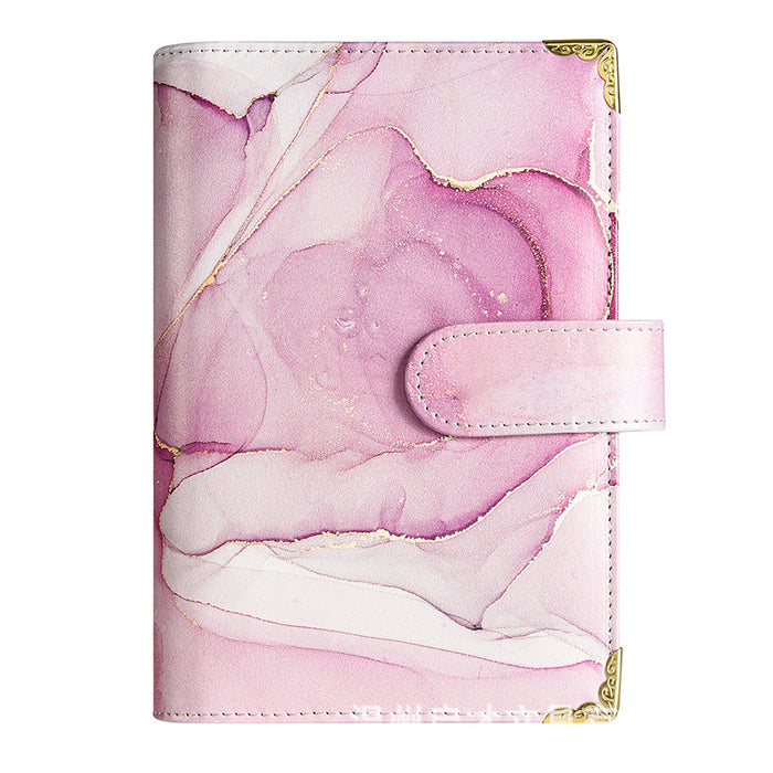 Wholesale Binder Zipper Bag Macaron Notebook Leather Pu Loose-Leaf Cash Budget Notebook