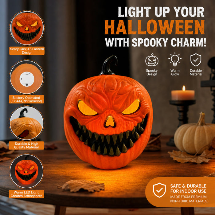 Wholesale Horror  Sound Activated Glowing Pumpkin Lantern Decorative Party Prop Gift