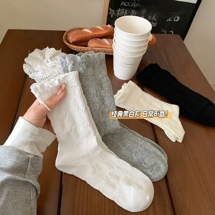 Wholesale Socks, mid length socks, pure cotton thin, retro long socks