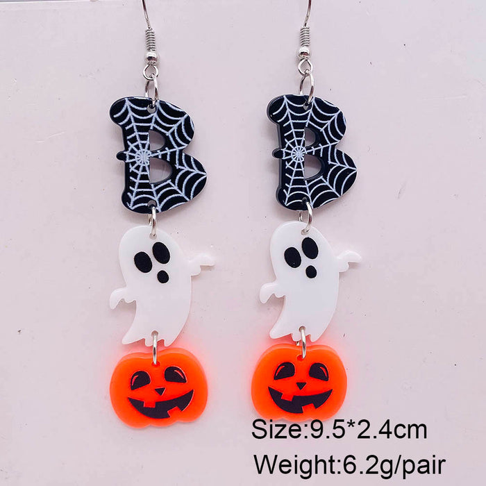 Wholesale  jewelry candy basket Denim ghost face acrylic earrings cross-border jewelry