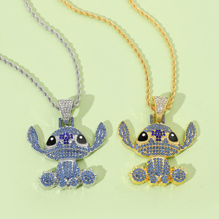Wholesale Cute cartoon necklace made of alloy and inlaid with zircon