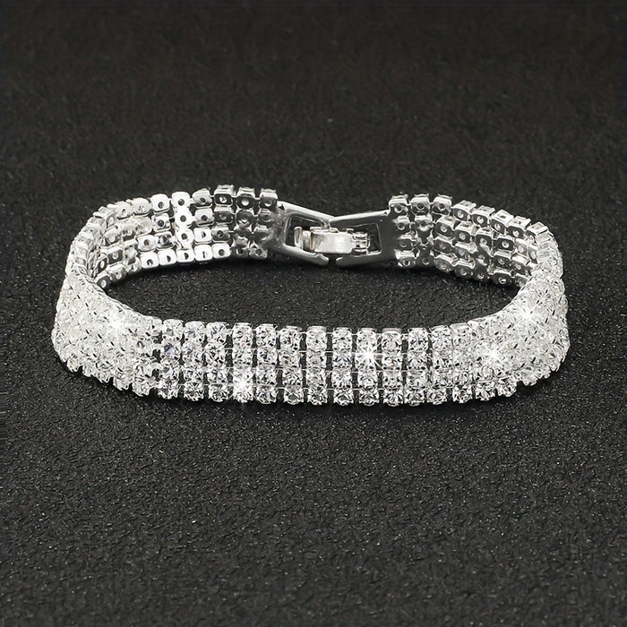 Wholesale Fashion Jewelry Luxury Diamond Full Diamond Zircon Bracelet Ladies Dating Jewelry Gift JDC-BT-DX002