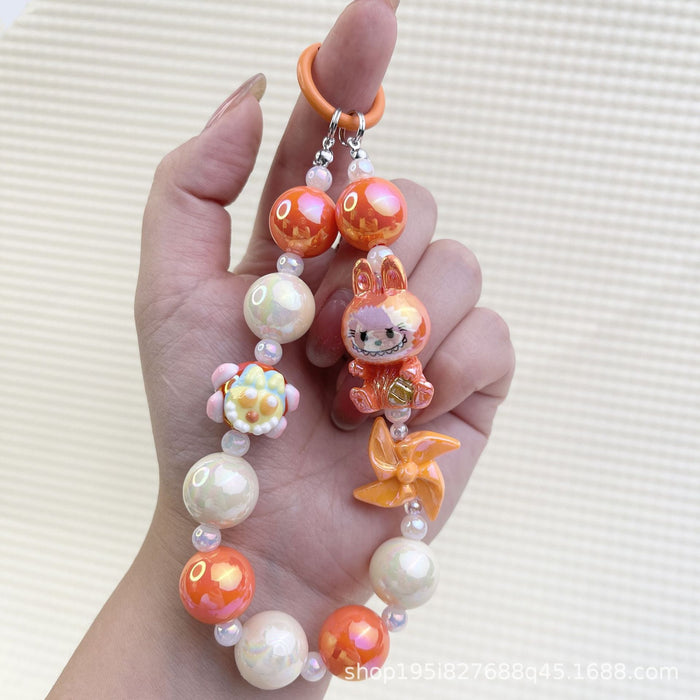 Wholesale Creative Cartoon Hand-painted Beads Mobile Phone Hanging Chain Bag Decorative Pendant DIY Accessories for Girlfriends