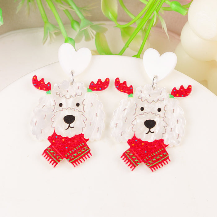 Wholesale Cartoon Christmas Series Elk Gloves Acrylic Earrings Exaggerated Design Earrings