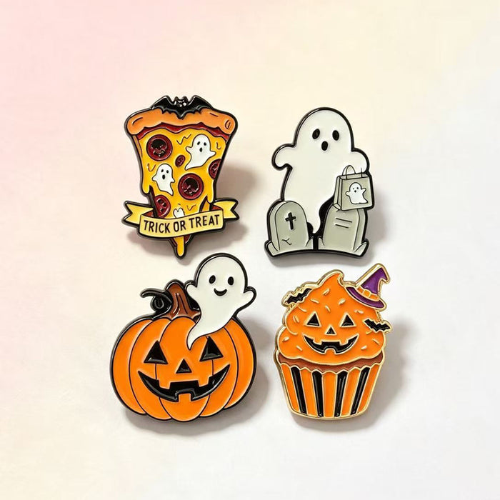 Wholesale Ghost Skeleton Pumpkin Brooch Enamel Alloy Badge Pin Fashion Accessory