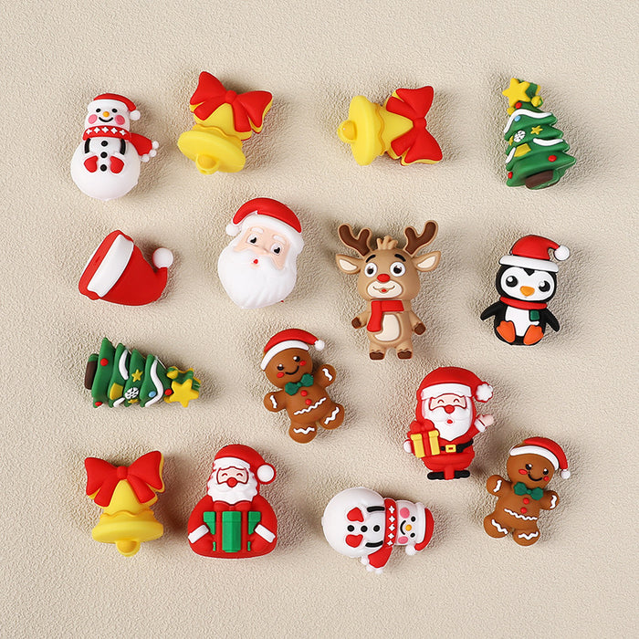 Wholesale Silicone beads  three-dimensional beaded holiday decorations Christmas tree silicone beads