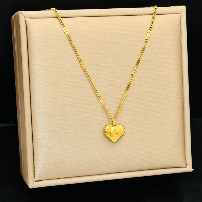 Wholesale Titanium Steel Love Pendant Necklace JDC-NE-MeiCheng002