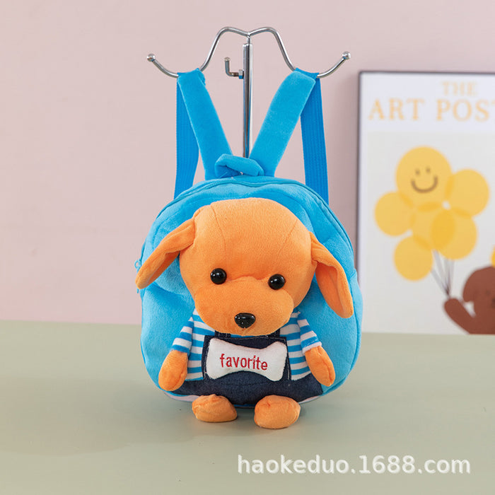 Wholesale Plush small backpack kindergarten school bag cartoon cute girl boy plush backpack